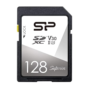 sp silicon power 128gb sdxc uhs-i sd memory card up to 100mbs read amp 80mbs write class 10 u3 v30 4k uhd superior series