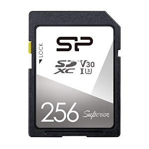 sp silicon power 256gb sdxc uhs-i sd memory card up to 100mbs read amp 80mbs write class 10 u3 v30 4k uhd superior series