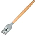 Silicon Spatula for Kitchen | Non-Stick | Cooking Spatula with Wooden Handle | Turner Serving Cooking Spoon | Combs for Kitchen Tools Set (Silicone Brush Grey)
