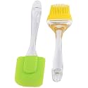 Silicon Spatula Oil Brush Set- Multipurpose Non-Sticky Small Spatula and Pastry Brush for Cake Mixer, Cooking, Baking, BBQ, Oil Brush for Kitchen Use Multicolor ASB-142