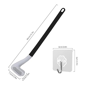 silicon toilet cleaning brush with slim no-slip long handle toilet brush 360 degree rarind golf head brush ideal for cleaning home kitchen bathroom amp wash basin pack of 2
