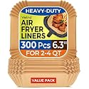 Air Fryer Liners Disposable, 300pcs Airfryer Paper Liners Parchment Paper Sheets, Non-stick Food Grade Baking Paper for Oven & Pan (Top 8.5 Inches for 5 to 8 QT)