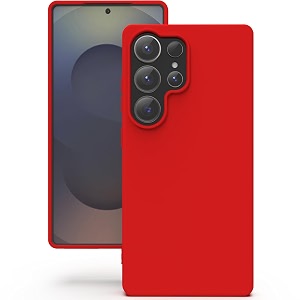 yatwin silicone back case for samsung galaxy s25 ultra soft-touch phone back cover for samsung galaxy s25 ultra - red