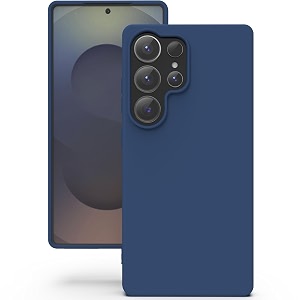 yatwin silicone back case for samsung galaxy s25 ultra soft-touch phone back cover for samsung galaxy s25 ultra - dark blue