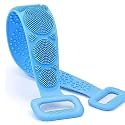 Silicone Back Scrubber with Massage Nodes, Double-Sided Exfoliating Belt for Body, Blue