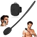 Silicone Back Scrubber for Shower &Silicone Face Scrubber, 2Pcs Silicone Exfoliating Brush Set with 17In Long Handle, Soft Body & Facial Cleansing Scrubber for Men Women