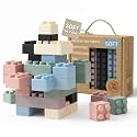 Silicone Blocks for Toddlers 1-3, Montessori Educational Toy Soft Baby Blocks, Large Sensory Stacking Toys for Preschool Learning Creative Play, 24PCS