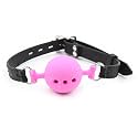 Silicone Breathable Ball Gag for Adult Bondage Restraints Sex Play (Pink+Black, 1.9in Ball)