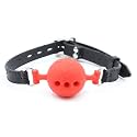 Silicone Breathable Ball Gag for Adult Bondage Restraints Sex Play (Red+Black, 1.5in Ball)
