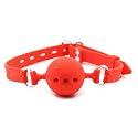 Silicone Breathable Ball Gag for Adult Bondage Restraints Sex Play (Red, 1.9in Ball)