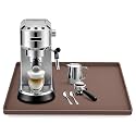 Silicone Coffee Maker Mat with Lip for Countertops, 15.7'' x 11.8'', Brown