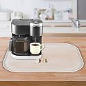 Silicone Coffee Maker Mat with Lip for Countertops, 24'' x 16'' Translucent