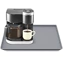 Silicone Coffee Maker Mat with Lip for Countertops, 19.7'' x 15'', Grey