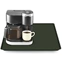 Silicone Coffee Maker Mat with Lip for Countertops, 19.7''x15'' Dark Green