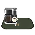 Silicone Coffee Maker Mat with Lip for Countertops, 24'' x 16'' Dark Green