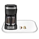 Silicone Coffee Maker Mat with Lip for Countertops, 17.4'' x 10.6'', White