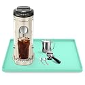 Silicone Coffee Maker Mat with Lip for Countertops 15.7''x11.8'' Mint Green