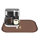Silicone Coffee Maker Mat with Lip for Countertops, 24'' x 16'', Brown