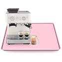 Silicone Coffee Maker Mat with Lip for Countertops, 19.7'' x 15'', Pink