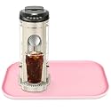 Silicone Coffee Maker Mat with Lip for Countertops 17.4'' x 10.6'' Pink