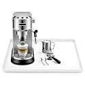 Silicone Coffee Maker Mat with Lip for Countertops, 15.7'' x 11.8'', White