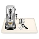 Silicone Coffee Maker Mat with Lip for Countertops 15.7''x11.8''Cream White