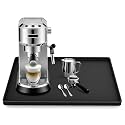 Silicone Coffee Maker Mat with Lip for Countertops, 18.9'' x 11.8'', Black
