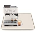 Silicone Coffee Maker Mat with Lip for Countertops, 19.7''x15'' Cream White