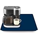 Silicone Coffee Maker Mat with Lip for Countertops, 19.7'' x 15'' Navy Blue