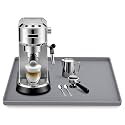 Silicone Coffee Maker Mat with Lip for Countertops, 18.9'' x 11.8'', Grey