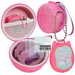 silicone cover and carrying case for tamagotchi uni screen protector for tamagotchi uni interactive virtual pet accessoriespink