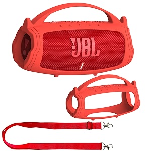 silicone cover case for jbl charge 5 portable bluetooth speaker protective skin case for jbl charge 5 portable bluetooth speaker accessoriesred case