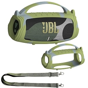 jchpine silicone cover for jbl charge 5 portable bluetooth speaker - protective skin accessories camouflage case