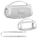 Silicone Cover Case for JBL Charge 5 Portable Bluetooth Speaker, Protective Skin Holder for JBL Charge 5 Speaker Accessories (White Case, NOT Fit Wi-Fi Version)