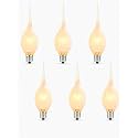 Silicone Dipped Light Bulbs, C7 Shatterproof Candle Bulbs 5W, E12 Candelabra Base, 2200K Warm White, Waterproof Primitive Country Flame Bulbs for Window Candles, Chandelier, 6 Pack