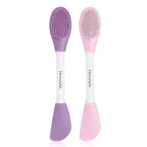 houvida silicone face mask applicator facial mask brushes for mud charcoal clay mixed mask soft makeup beauty brush tools for apply cream lotion 2 packs