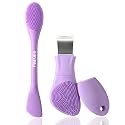 Silicone Face Scrubber Black Head Remover for Face- Appliances for Removing Make-up for Deep Cleansing Blackhead Remover Tools Face Spatula Makeup Removal Washing Brushes Pore Cleaner (Purple)
