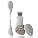 Silicone Face Scrubber Black Head Remover for Face- Appliances for Removing Make-up for Deep Cleansing Blackhead Remover Tools Face Spatula Makeup Removal Washing Brushes Pore Cleaner (Gray)