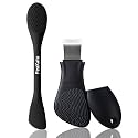 Silicone Face Scrubber Black Head Remover for Face- Appliances for Removing Make-up for Deep Cleansing Blackhead Remover Tools Face Spatula Makeup Removal Washing Brushes Pore Cleaner (Black)