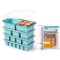 Silicone Freezer Trays Bundle with Vacuum Sealer &amp; 30 Bags, 4 Pack