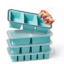 Silicone Freezer Trays with Lids, 0.6, 1, 1.4 &amp; 2 Cup, 4-Pack