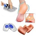 Silicone Gel Heel Cushions &amp; Protector Combo | Plantar Fasciitis Cups | Cup Pads for Heel Spurs &amp; Bruised Feet | Pain Relief Insoles for Women &amp; Men