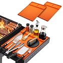 Silicone Grill Mat for Blackstone Griddle Accessories (Orange-2Pack)