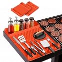 Silicone Grill Mat for Blackstone Griddles 2 Pack, Orange