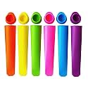UNIQUECART Silicone Ice Pop Molds with Lids, BPA-Free Reusable Popsicle Molds, DIY Ice Cream & Frozen Treat Maker for Kids, Easy-Release Freezer Popsicle Molds, Set of 6, Pure Color
