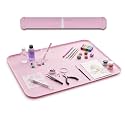 Silicone Mats for Crafts, 24" x 16" Silicone Craft Mat with 0.7" High Raised Edges to Contain Spills, Food Grade Large Painting Mat for Resin, Clay, Slime, Jewelry Making (Pink)