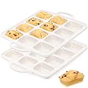Silicone Mini Loaf Pans with Metal Reinforced Frame,12-Cavity loaf pans 2Pc