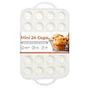 Silicone Mini Muffin Pan with Metal Reinforced Frame, Silicone Cupcake Pan