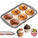 Silicone Muffin Pan for Baking with Metal Reinforced Frame,6 Cups Muffin Pans Nonstick Silicone Cupcake Pan for Egg Bite,Cupcakes, Breads,Muffin