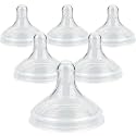 Silicone Nipple for Dr.Brown's Wide-Nick Baby Bottles,Level 1 Bottle Nippls, Slow Flow, 1m+, 6 Count